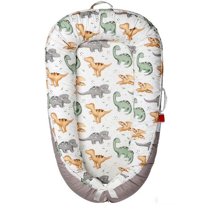 Cosulet Bebelusi pentru Dormit Luoistu®, Baby Nest, 90x50 cm, 0-24 Luni, Husa Detasabila, Bumbac, Portabil, Ofera Confort, Siguranta, Potrivit pentru Dormitul Impreuna, Perna Inclusa