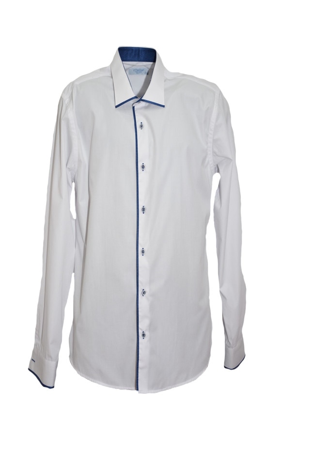 Camasa slim pentru barbati cu maneca lunga,D&J Exclusive, Alb