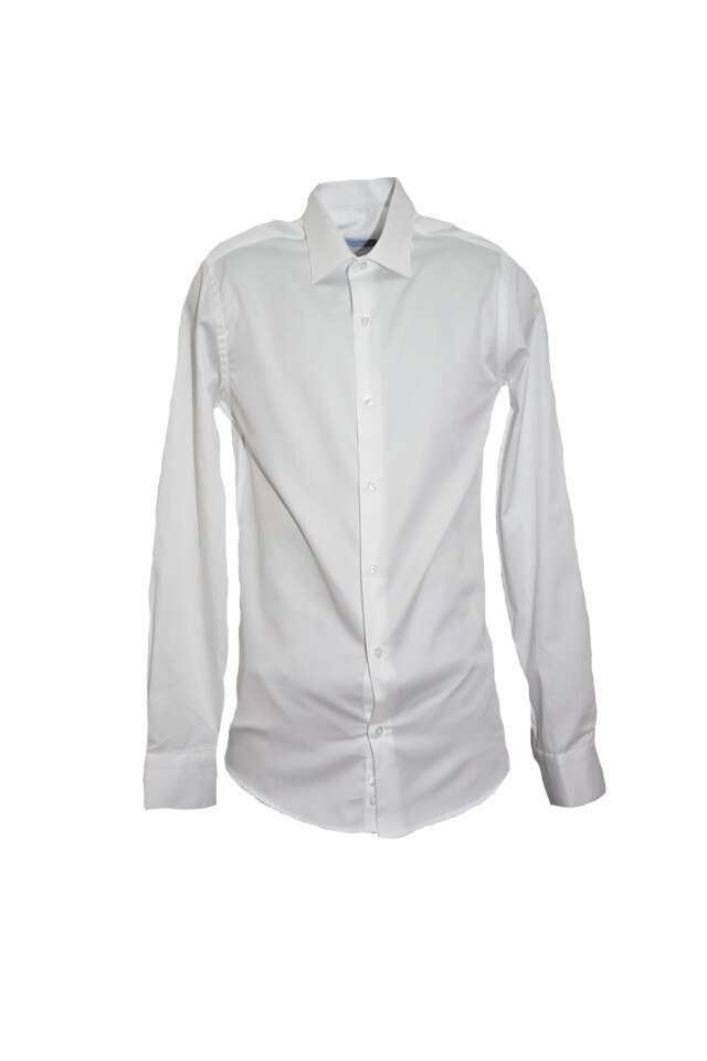 Camasa simpla pentru barbati cu maneca lunga, croi slim,D&J Exclusive, Alb
