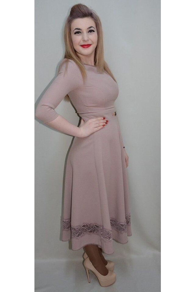 Rochie tinereasca, accesoriu auriu aplicat, D&J Exclusive, Plamaniu