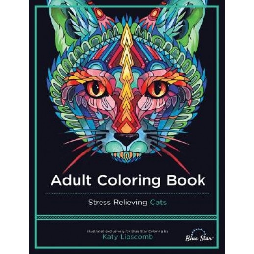 Adult Coloring Book: Stress Relieving Cats, Adult Coloring Book Artists (Illustrator)