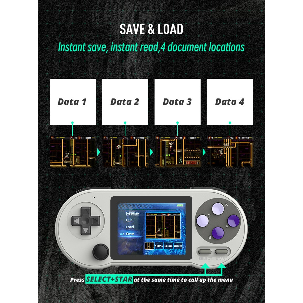 Consola portabila DataFrog SF2000 - Knight’s Starter Pack, Emulatoare GB/GBC/SFC/FC/MAME, Ecran IPS 3.0 inch, 6000 Jocuri, 16GB, Gri