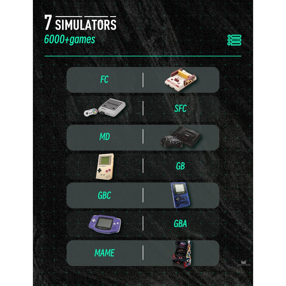 Consola portabila DataFrog SF2000 - Knight’s Starter Pack, Emulatoare GB/GBC/SFC/FC/MAME, Ecran IPS 3.0 inch, 6000 Jocuri, 16GB, Gri