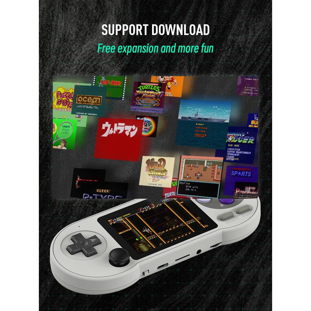 Consola portabila DataFrog SF2000 - Knight’s Starter Pack, Emulatoare GB/GBC/SFC/FC/MAME, Ecran IPS 3.0 inch, 6000 Jocuri, 16GB, Gri