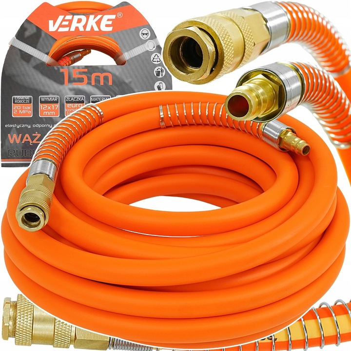 Furtun cauciuc pneumatic compresor aer 15m 20bar 12x17mm PVC+NBR (V81378)