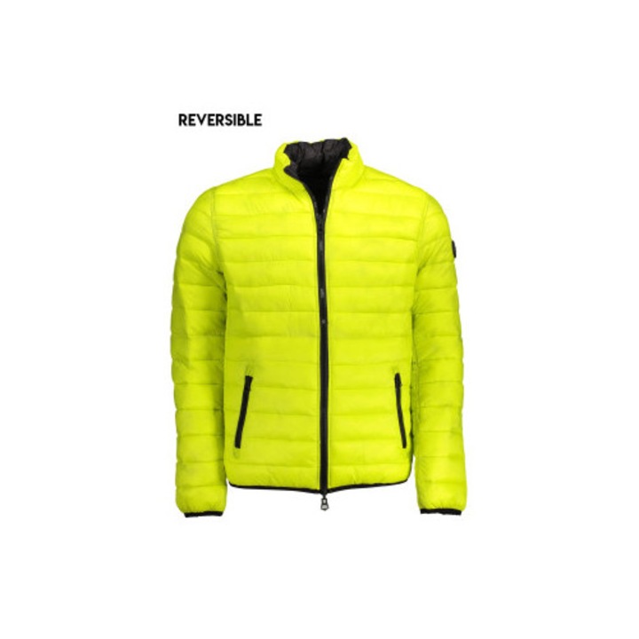 Jacheta U.S. Polo pentru barbati, reversibila galbena, 4 buzunare, design tehnic 100% nylon, Galben