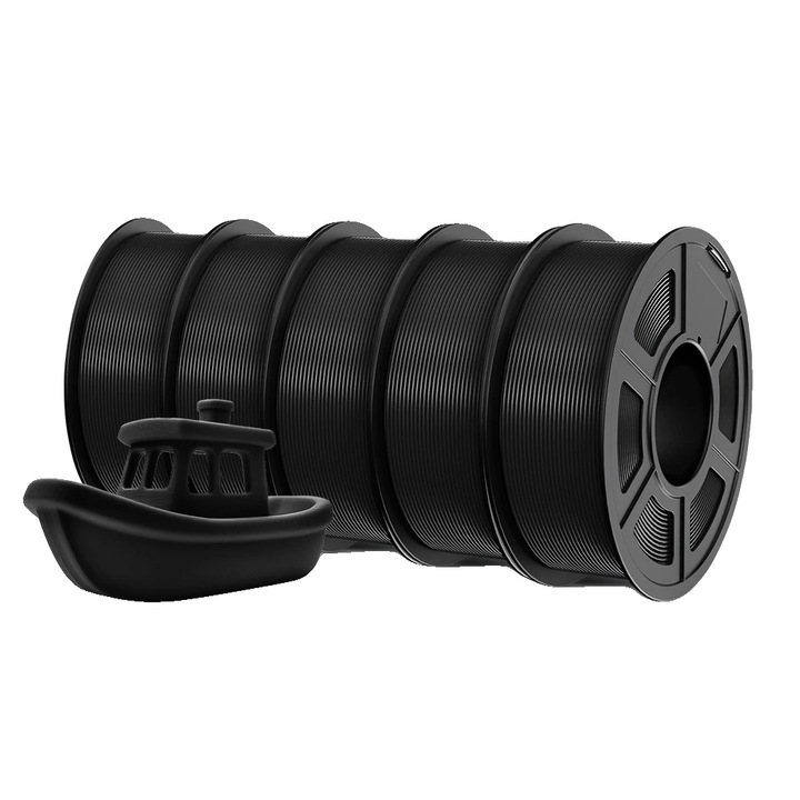 3D PETG Filament, fekete, 1.75mm, 5.5KG, biológiailag lebomló anyag, ellenálló és tartós