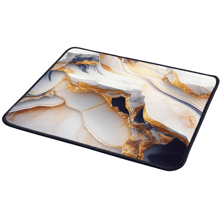 Mousepad gaming, 30x25 cm, design durabil, margine tricotata neagra, multicolor