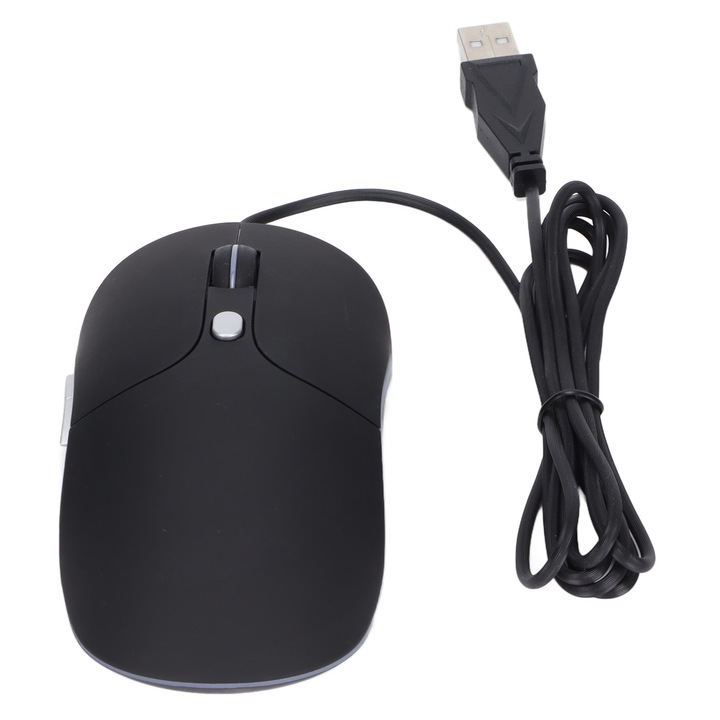 Mouse de gaming, 6 butoane, 4 viteze, negru, cablat