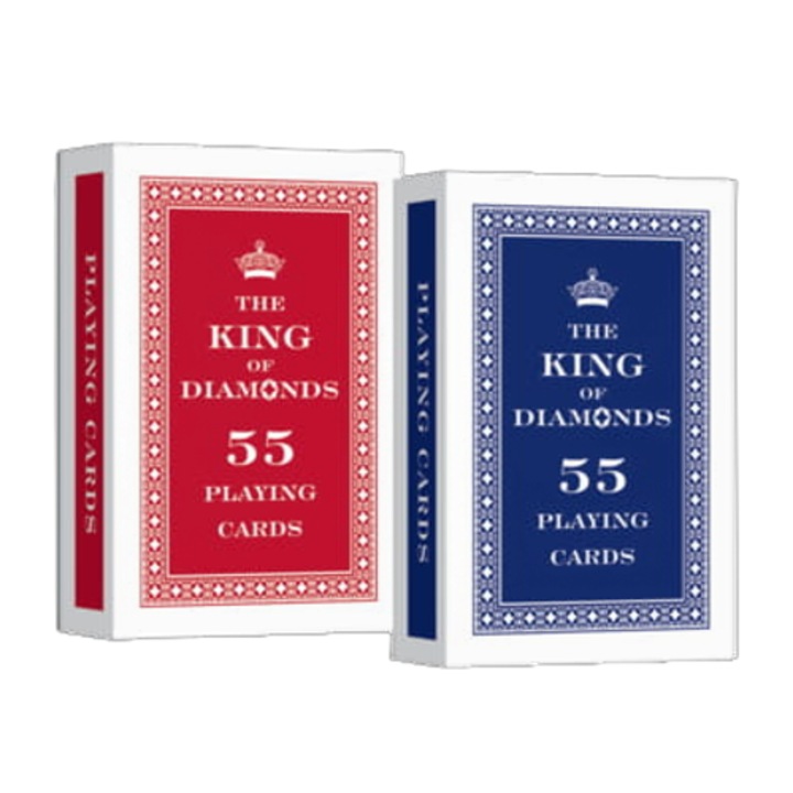 Комплект от 55 карти за игра King of Diamonds, многоцветни, за деца над 5 години, 2 бр.