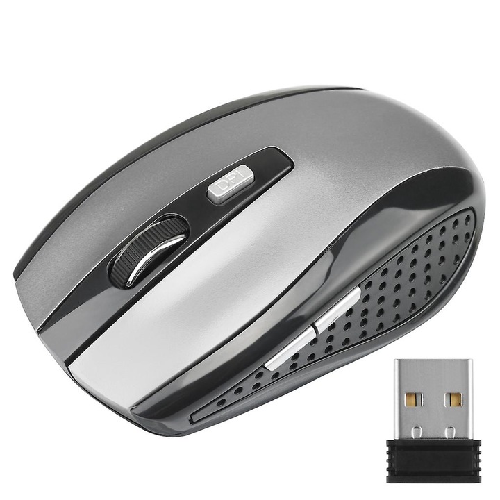 Mouse wireless optic, 6 butoane, 800/1200/1600 DPI, 98x59x30mm, multicolor
