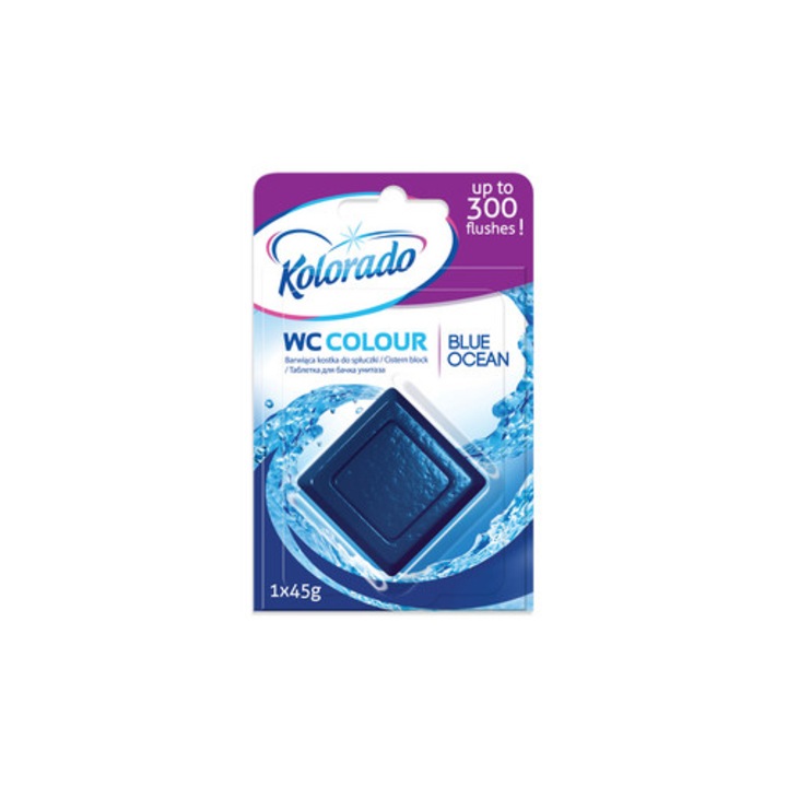 Cub odorizant WC KOLORADO, albastra, 45g, biodegradabila, 300 spalari