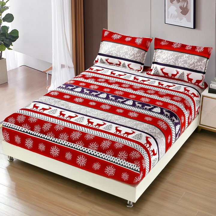 Set Husa Cocolino Premium de Crăciun, Multicolor, 3 Piese