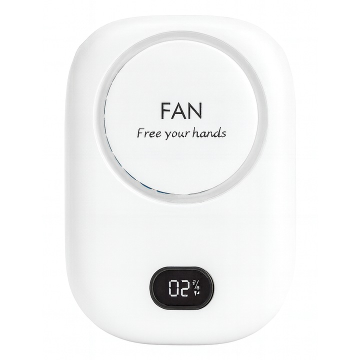Mini ventilator portabil, alb, marca Western, compact, 3 trepte de viteza, LCL, USB-C, ideal calatorii, birou, masina, terasa si camera