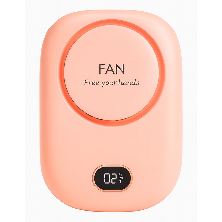 Mini ventilator portabil, roz, marca Western, compact, 3 trepte de viteza, LCL, USB-C, ideal calatorii, birou, masina, terasa si camera