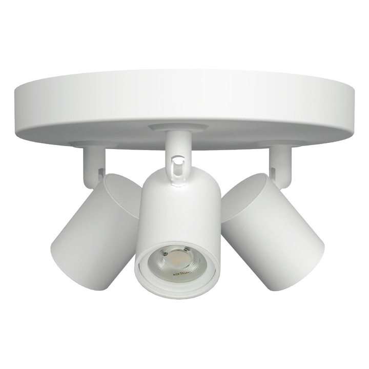 Spot cu led rotund 15W, diametru 22cm, lumina reglabila cald/neutru/rece 3000/4000/6500K, IP20, alb, Mentavill