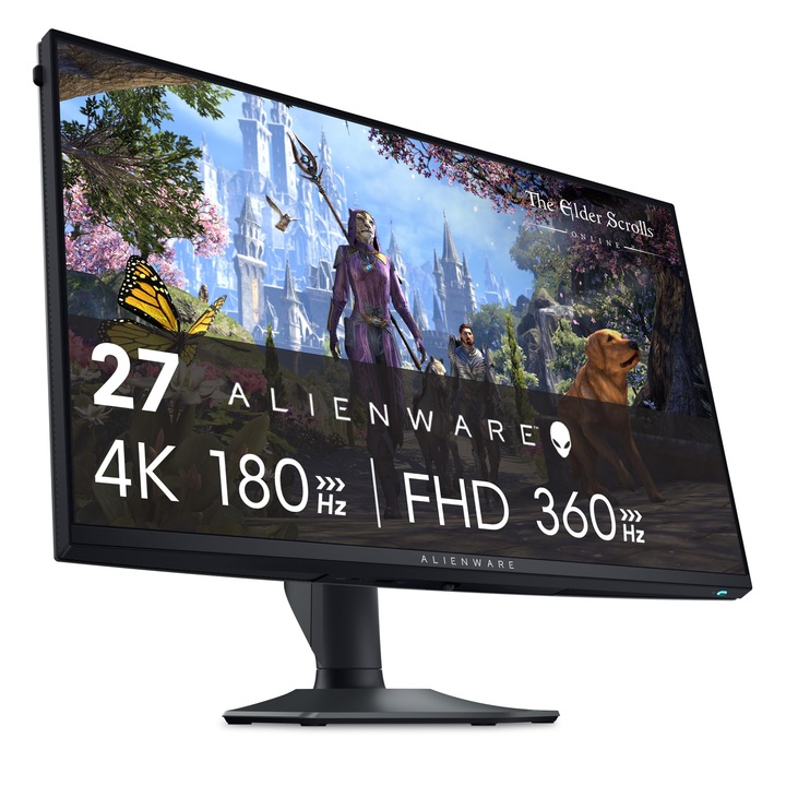 Monitor de gaming Alienware, 27 inch, 4K UHD, 360Hz, IPS, USB-C