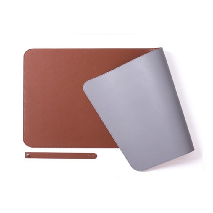 Protectie birou set, 31.5"x15.7", piele PU, impermeabil, reversibil, maro