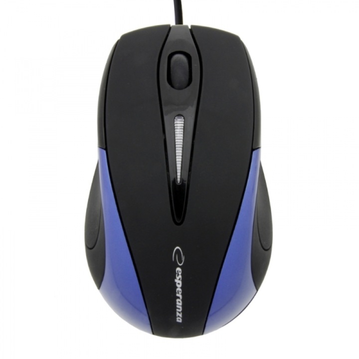 Mouse optic cu fir Esperanza Sirius 3D, negru/albastru, ergonomic