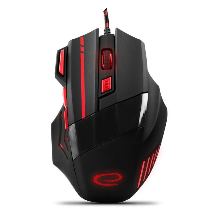 Mouse pentru Gamers Esperanza 7D, senzor optic 800/2400 DPI, rosu, cablu USB