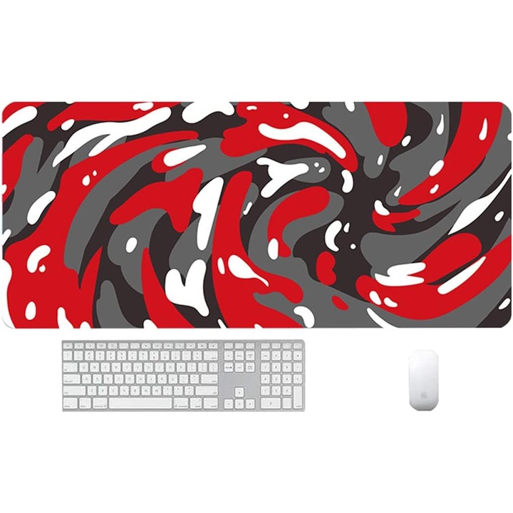 Mousepad gaming extra mare 90x40x0.3cm, margini cusute, suprafata neteda, multicolor