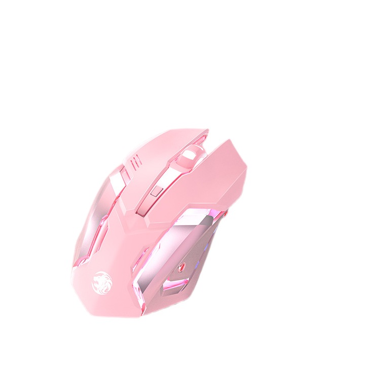 Mouse wireless, reincarcabil, mecanic, silentios, compatibil cu Windows si Mac, pentru birou, laptop