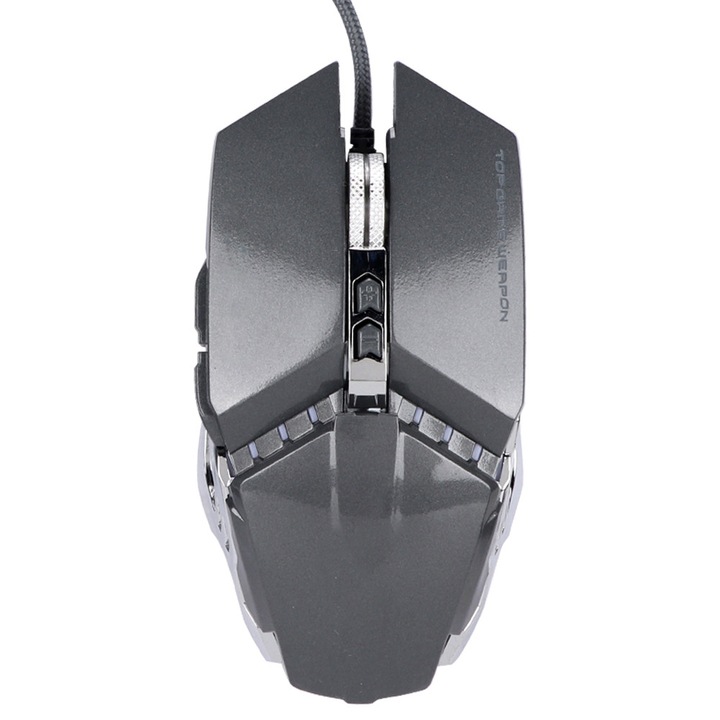 Mouse de gaming WARWOLF T9, 1200-4800 DPI, metal, cablu, ergonomic