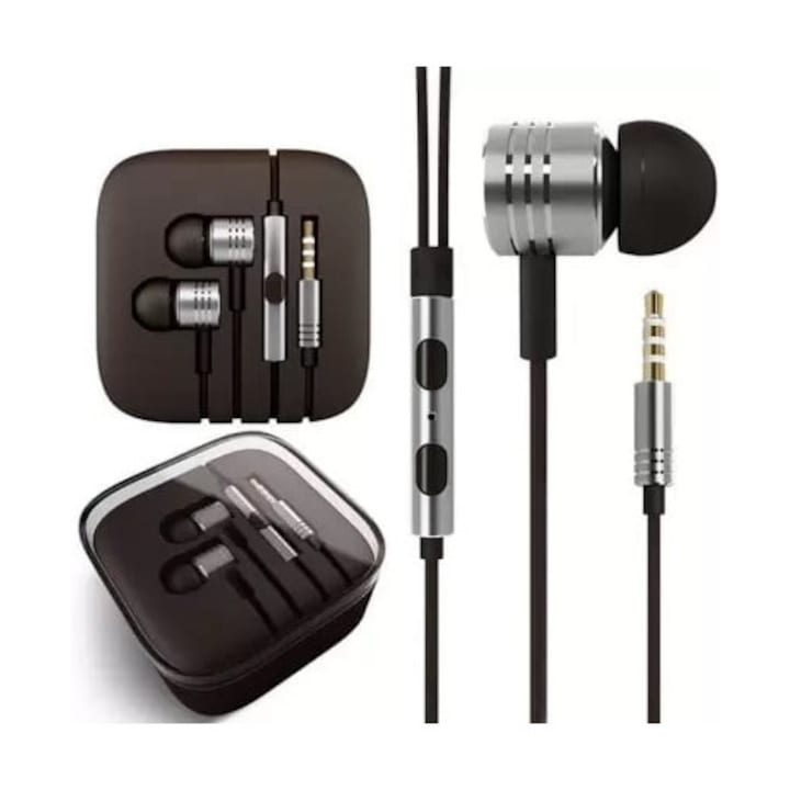 Casti Digital One SP01070 cu microfon, mufe, pentru iPhone, Samsung etc., mufa Bus St., albe, mufe, intraauriculare, casti stereo