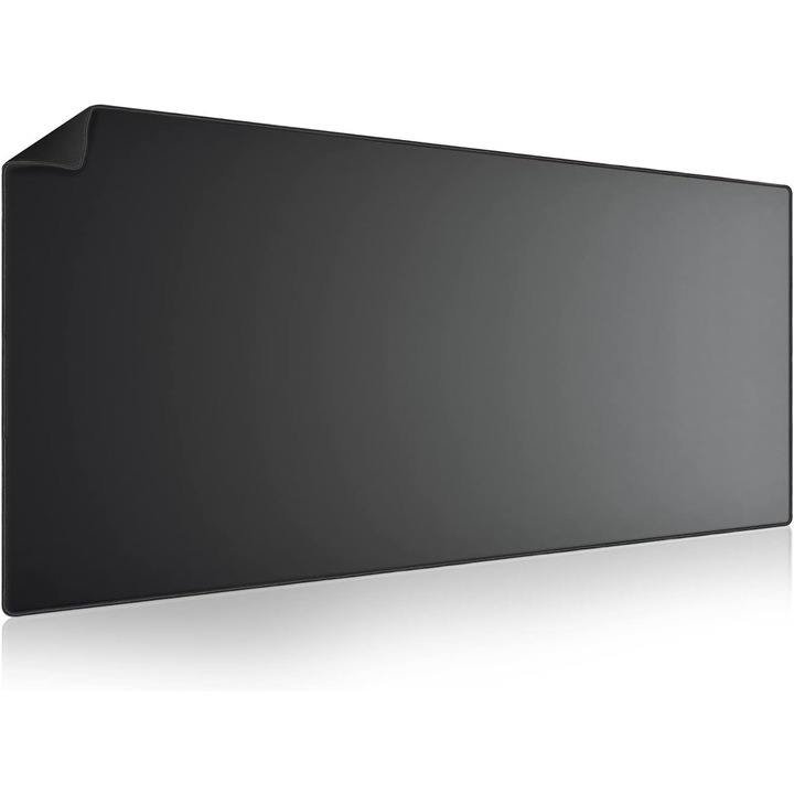 Mousepad mare, 36x17 inch, impermeabil si antiderapant, negru, XL