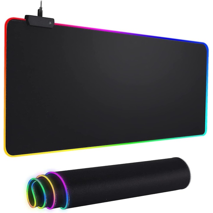 Egérpad RGB, 400x900x4mm, 4 világítási mód, vízálló, gaminghez