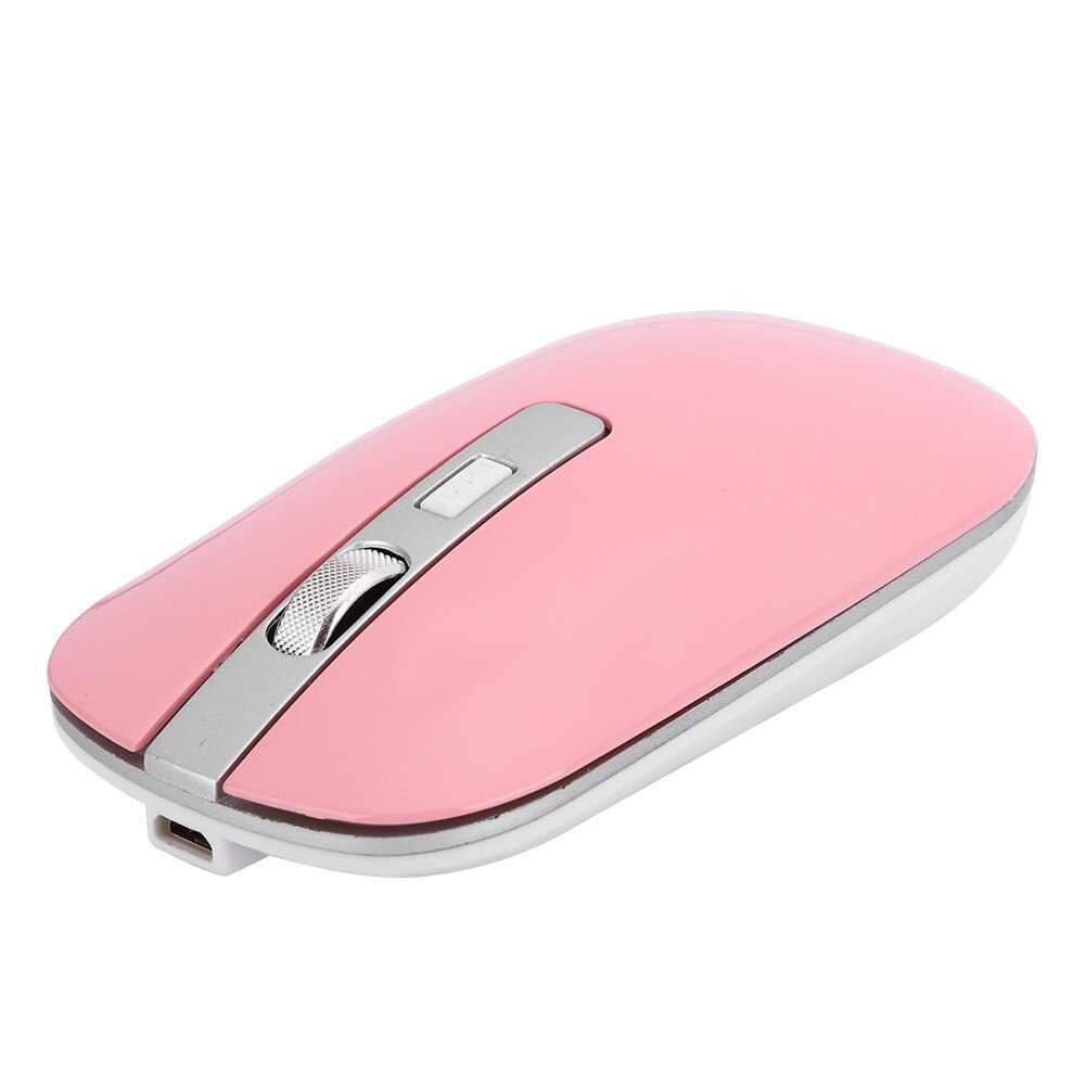 Mouse wireless 2.4G, 1600 DPI, design subtire, roz - eMAG.ro