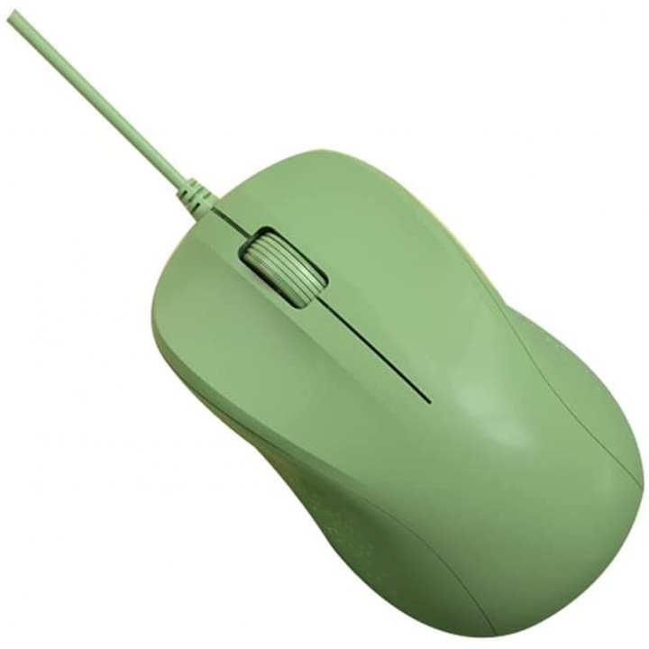 Mouse cablat ergonomic, retro verde, compatibil cu laptopuri si computere