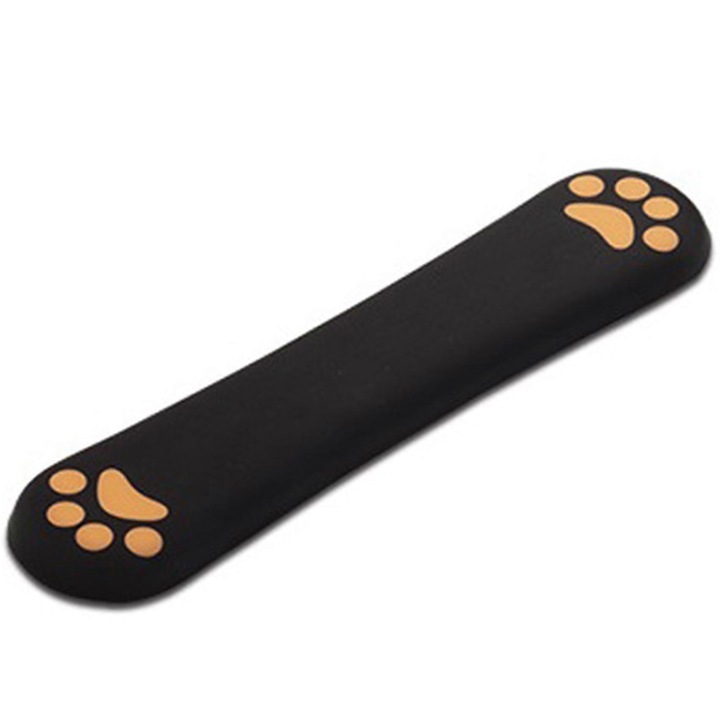 Csuklótámasz billentyűzethez, fekete, 38x8x1.8cm, memóriahab/textil