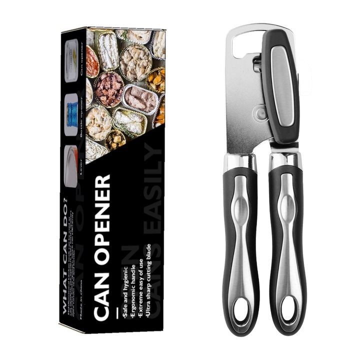 Мултифункционална отварачка за консерви, 16, 22x6.7x6мм, черна