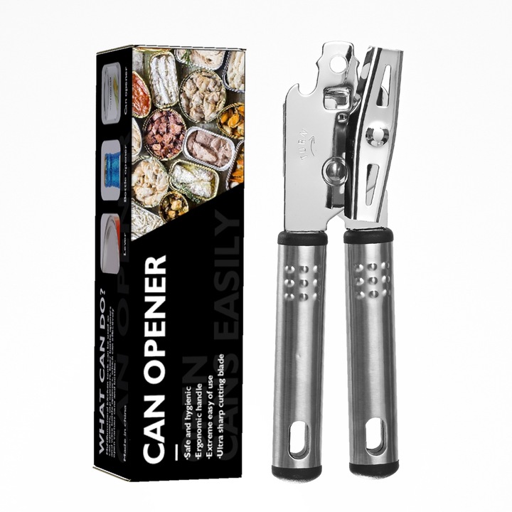 Мултифункционален отварачка за консерви, 20.6x5.7x5.5мм, черен