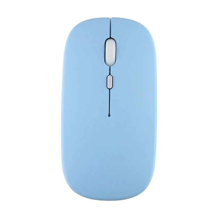 Mouse wireless Bluetooth, 1600 DPI, 4 butoane, 1 rotita, pentru tableta si laptop, albastru