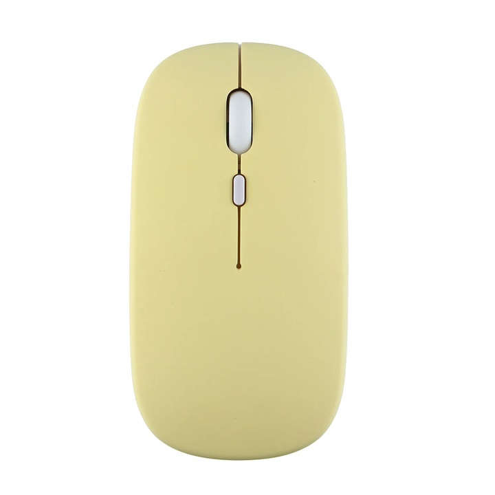Mouse wireless Bluetooth, 1600 DPI, galben, pentru tableta si laptop, set.