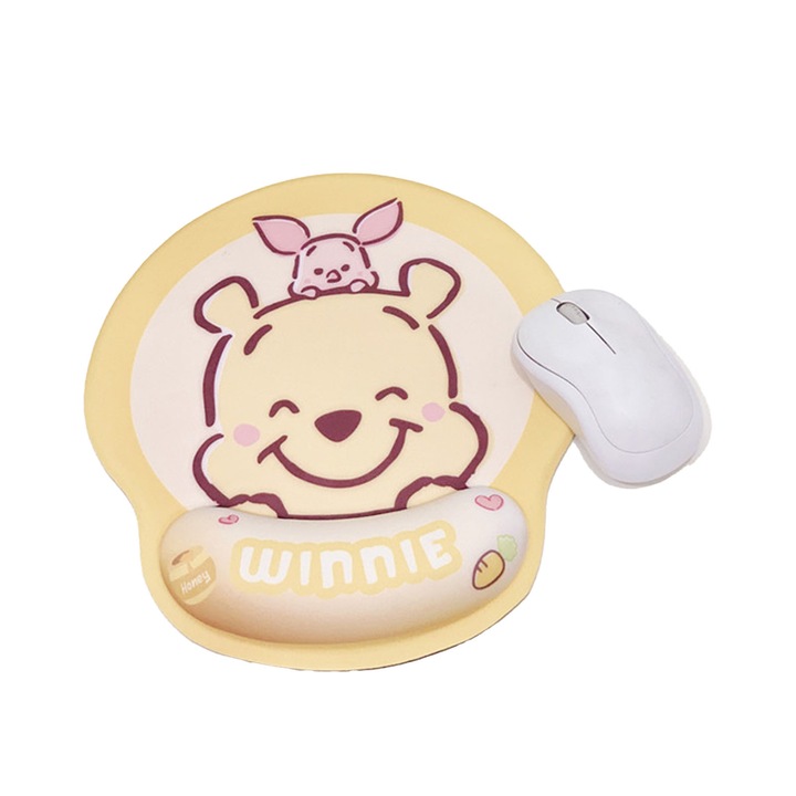 Mousepad cu suport pentru incheietura, design ergonomic, material moale, antiderapant, 25x20cm