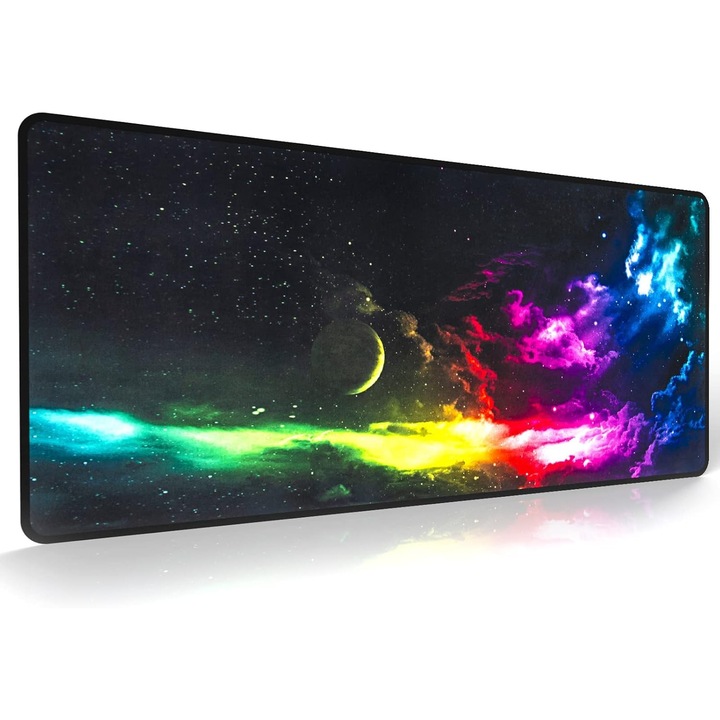 Egérpad gaming nagy 800x300x3mm, varrott szélek, csúszásmentes természetes gumi alap, mosható