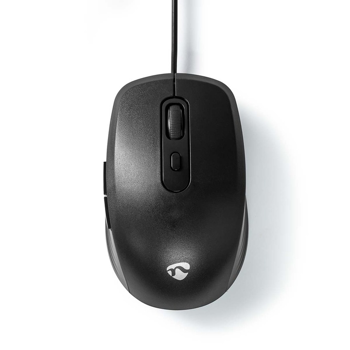 Mouse cablat, 6 butoane, 1200/1800/2400/3600 dpi, negru