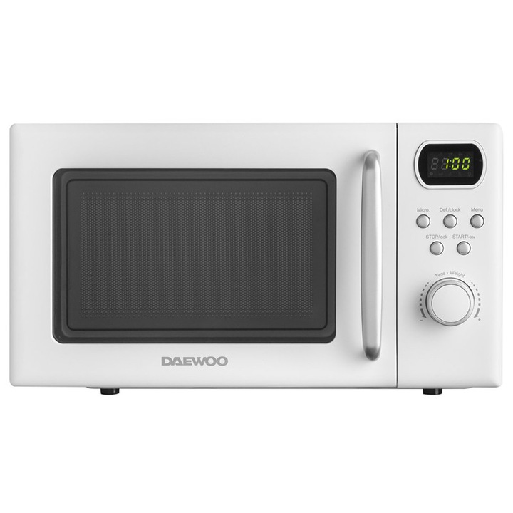 Cuptor cu Microunde Daewoo D-6S2BW-2, 20L, 700W, Alb, Digital