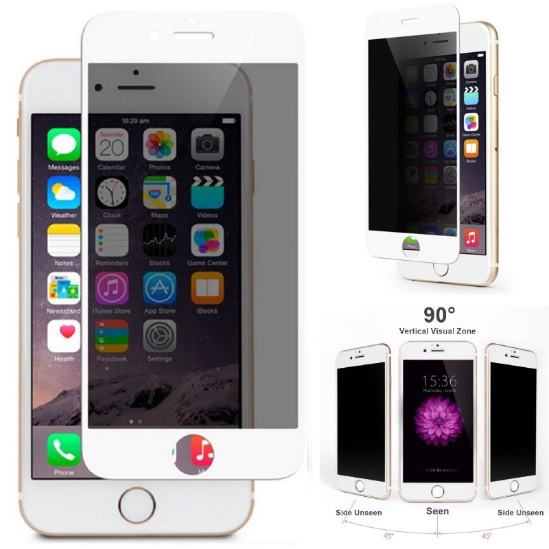 Folie privacy compatibila cu Iphone 8, Calitate Premium, Full Screen, White