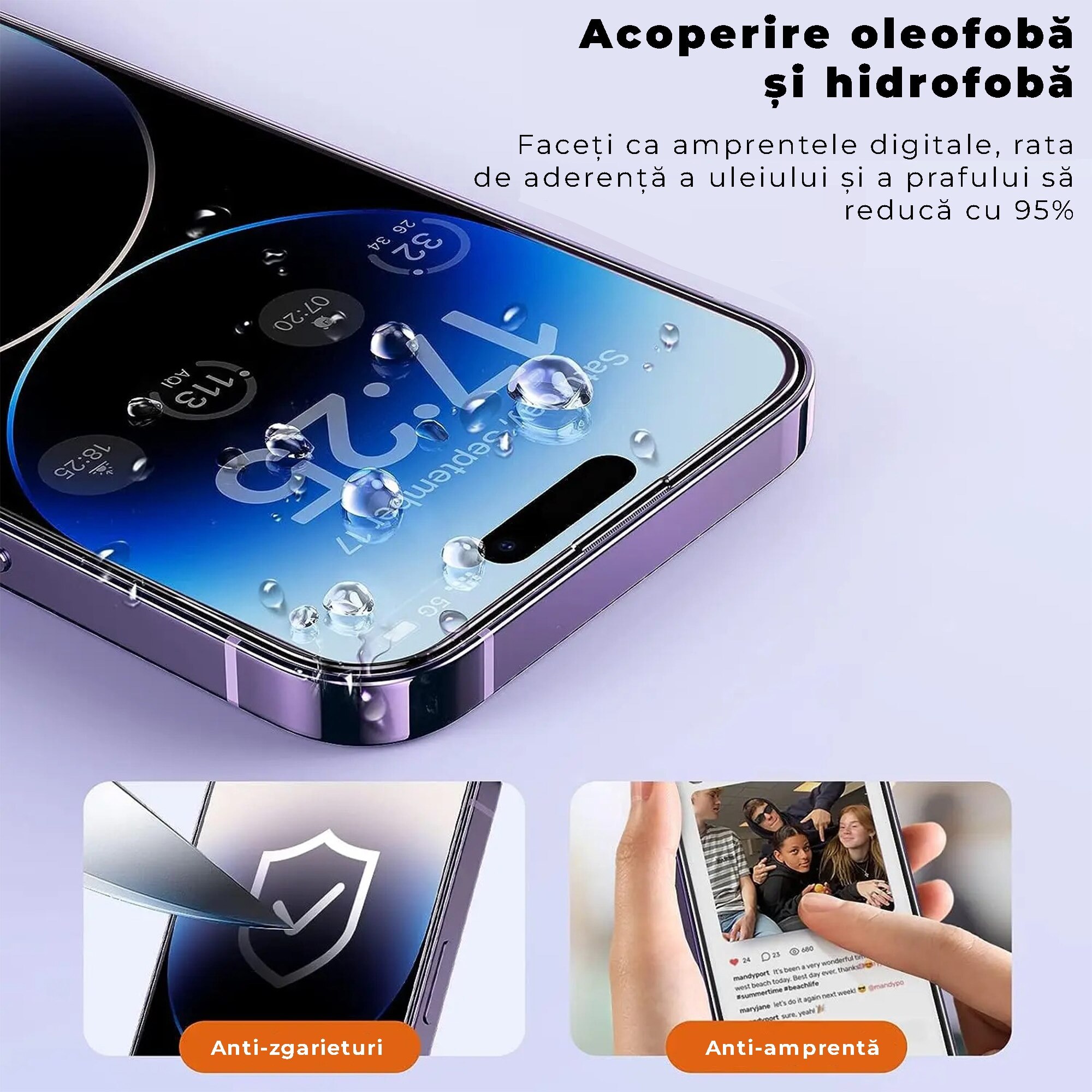 Folie privacy compatibila cu Iphone 8, Calitate Premium, Full Screen, White