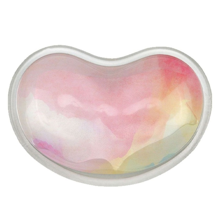 Ergonomikus csuklótámasz, szilikon, hullám design, márvány rózsaszín, 70x110mm