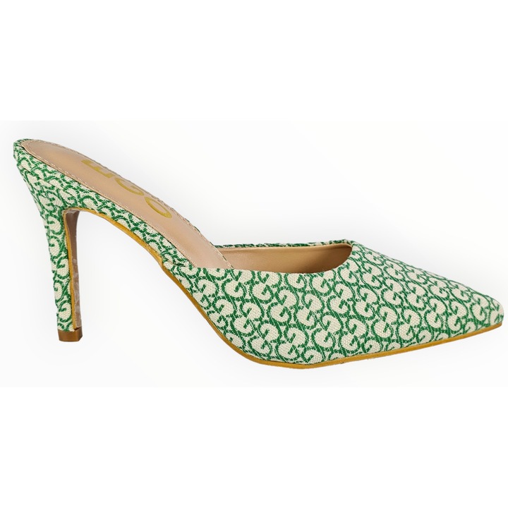 Pantofi Mule EGO verde, Verde, 37