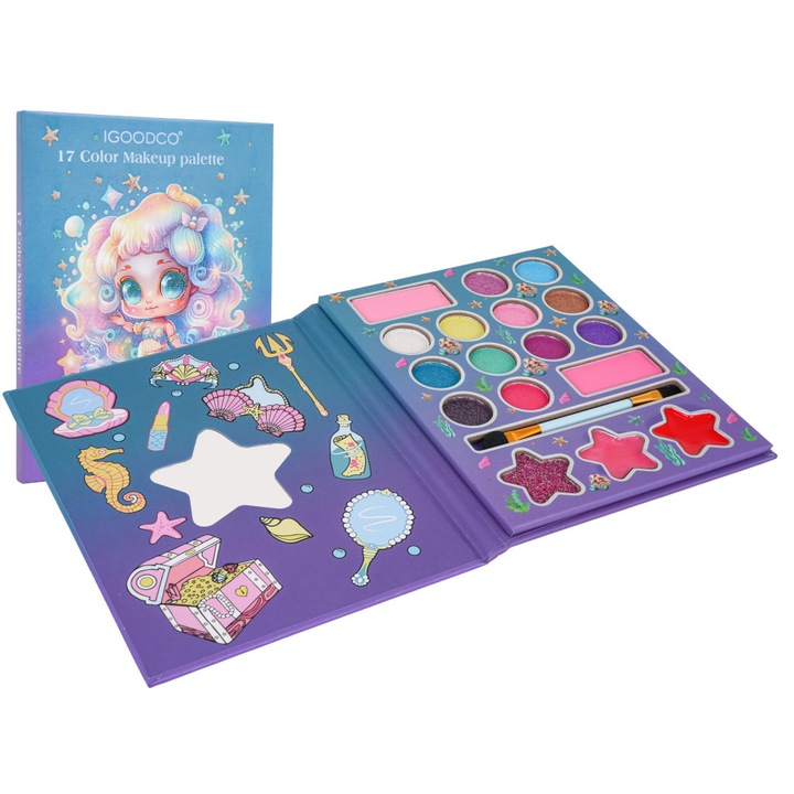 Paletă machiaj Sirena Albastră - 17 piese