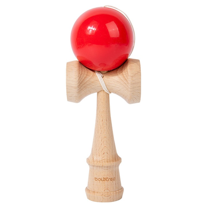 Kendama din lemn - joc clasic de abilitati | Cadou educational din lemn pentru copii si familie, rosu