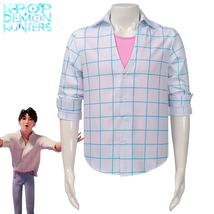 Costum K-POP pentru băieți, 130 cm, alb/albastru