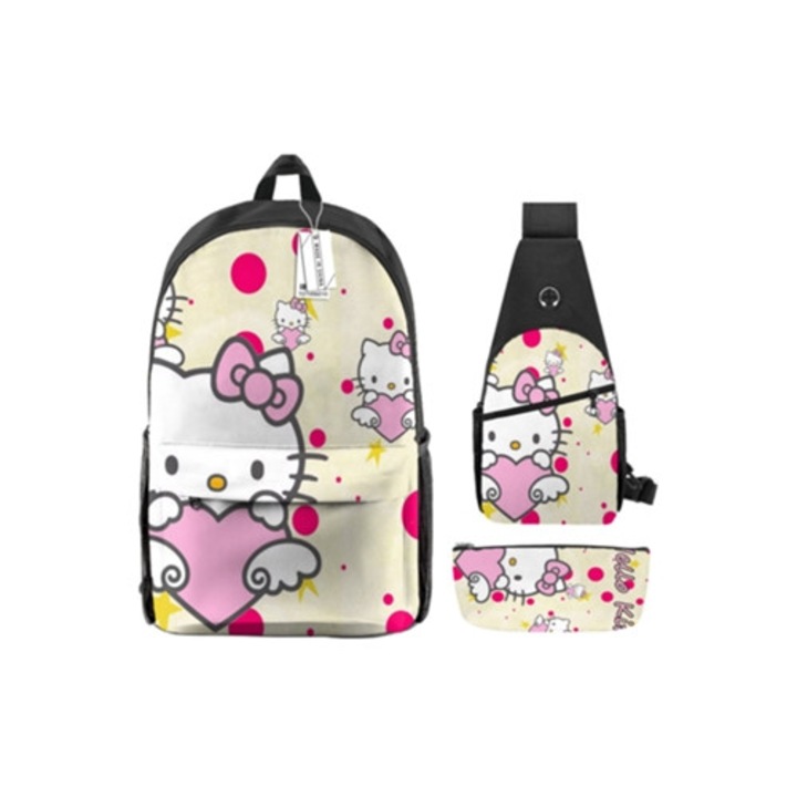 Hello Kitty iskolatáska, 3 darabos szett