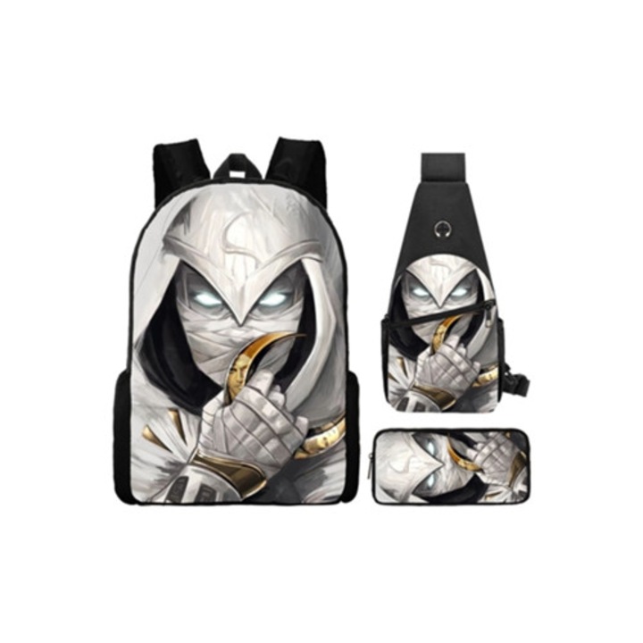 Ghiozdan set 3 piese, Iron Man, multicolor